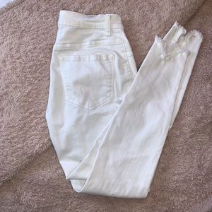 Fashion nova white distressed jeans
